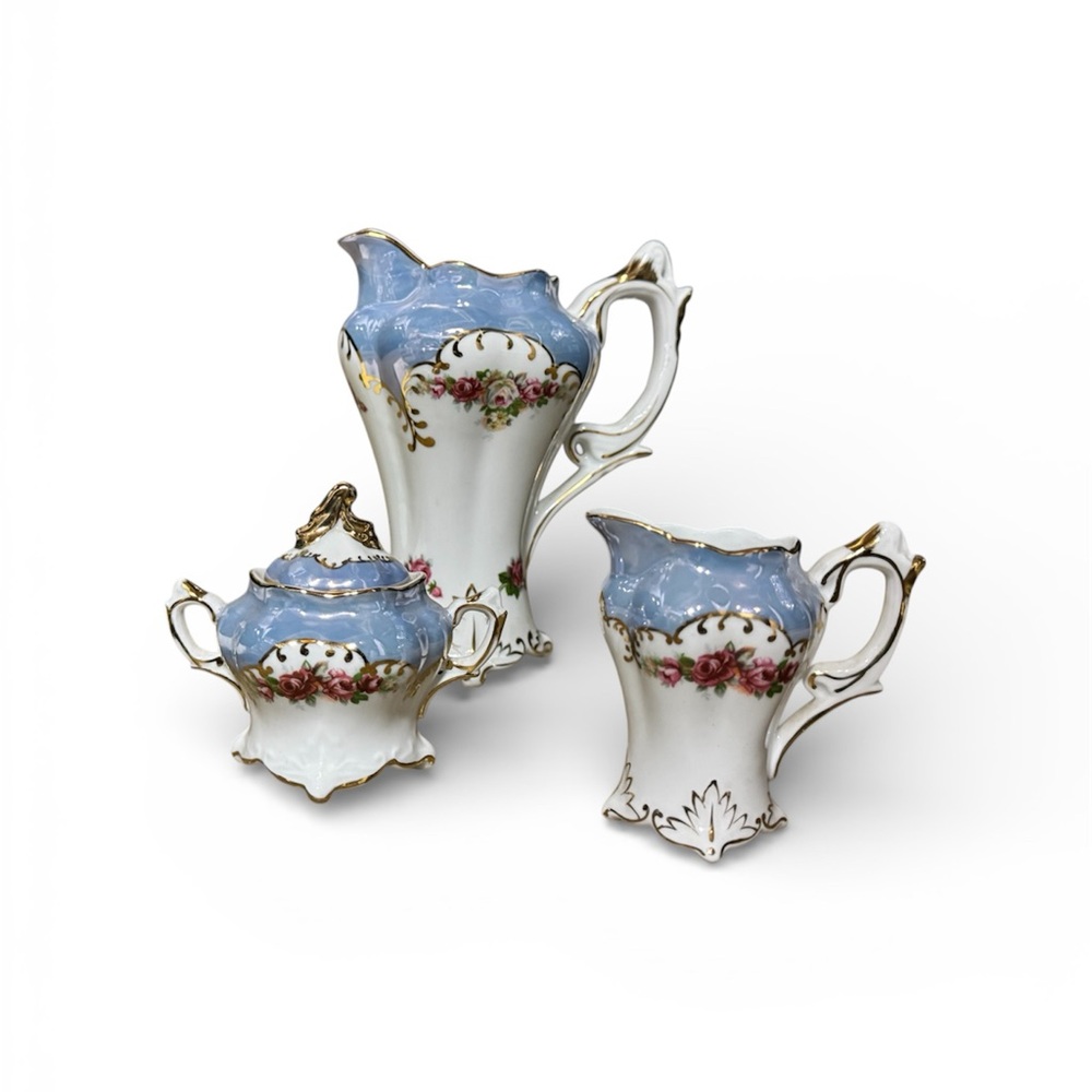 Elegant Blue and White Porcelain Tea Set